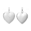 Heart Locket with Diamonds in Sterling Silver with Optional Engraving (34 x 26 mm)