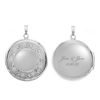 Hand Engraved Design Round Locket in Sterling Silver with Optional Engraving (41 x 32 mm)