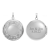 Hand Engraved Design Round Locket in Sterling Silver with Optional Engraving (41 x 32 mm)