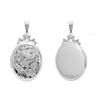 Hand Engraved Design Oval Locket in Sterling Silver  with Optional Engraving (35 x 24 mm)