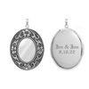 Antique Finish Embossed Oval Locket in Sterling Silver with Optional Engraving (57 x 39 mm)