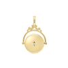 Special Order Only: Antique Design Round Locket with Diamonds in 14K Yellow Gold (24 mm)