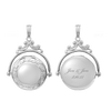 Antique Design Round Locket in Sterling Silver with Optional Engraving (35 x 24 mm)