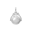 Antique Design Round Locket in Sterling Silver with Optional Engraving (35 x 24 mm)