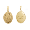 Hand Engraved Design Oval Locket in 14K Gold Filled with Optional Engraving (30 x 16 mm)