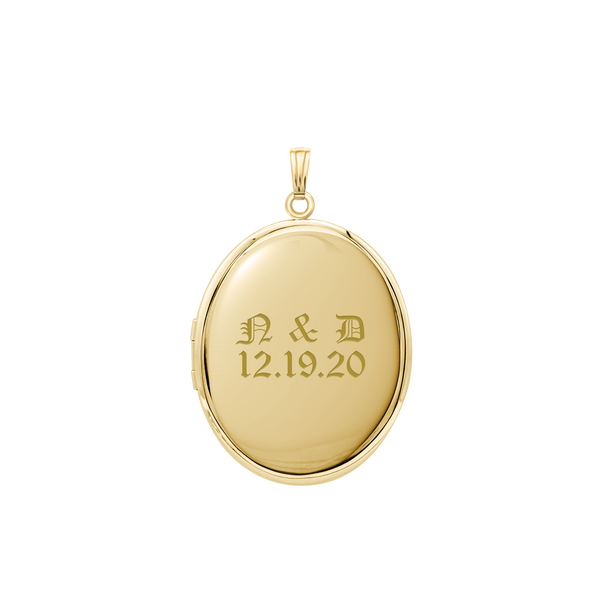 Plain Oval Locket in 14K Gold Filled with Optional Engraving (23 x 14 mm - 45 x 30 mm)