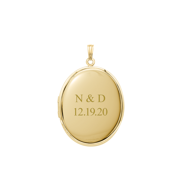 Plain Oval Locket in 14K Gold Filled with Optional Engraving (23 x 14 mm - 45 x 30 mm)