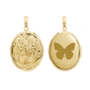 Hand Engraved Design Oval Locket in 14K Gold Filled with Optional Engraving (46 x 30 mm)