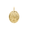 Special Order Only: Hand Engraved Design Oval Locket in 14K Yellow Gold (46 x 30 mm)