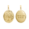 Hand Engraved Design Oval Locket in 14K Gold Filled with Optional Engraving (46 x 30 mm)