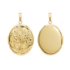 Hand Engraved Design Oval Locket in 14K Gold Filled with Optional Engraving (46 x 30 mm)