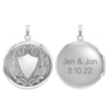 Hand Engraved Design Round Locket in Sterling Silver with Optional Engraving (42 x 33 mm)