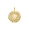 Special Order Only: Hand Engraved Design Round Locket in 14K Yellow Gold (33 mm)
