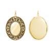 Antique Finish Embossed Oval Locket in 14K Gold Filled with Optional Engraving (57 x 38 mm)