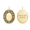 Antique Finish Embossed Oval Locket in 14K Gold Filled with Optional Engraving (38 x 23 mm - 57 x 38 mm)