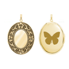 Antique Finish Embossed Oval Locket in 14K Gold Filled with Optional Engraving (38 x 23 mm - 57 x 38 mm)