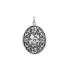 Antique Finish Embossed Oval Locket in Sterling Silver with Optional Engraving (46 x 30 mm)