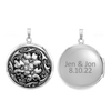 Antique Finish Embossed Round Locket in Sterling Silver with Optional Engraving (41 x 32 mm)