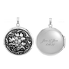 Antique Finish Embossed Round Locket in Sterling Silver with Optional Engraving (41 x 32 mm)