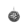 Antique Finish Embossed Round Locket in Sterling Silver with Optional Engraving (41 x 32 mm)