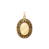 Antique Finish Embossed Oval Locket in 14K Gold Filled with Optional Engraving (38 x 23 mm)