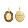 Antique Finish Embossed Oval Locket in 14K Gold Filled with Optional Engraving (38 x 23 mm)