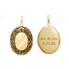 Antique Finish Embossed Oval Locket in 14K Gold Filled with Optional Engraving (38 x 23 mm - 57 x 38 mm)