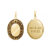 Antique Finish Embossed Oval Locket in 14K Gold Filled with Optional Engraving (38 x 23 mm - 57 x 38 mm)