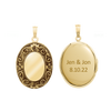 Antique Finish Embossed Oval Locket in 14K Gold Filled with Optional Engraving (38 x 23 mm)