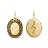 Antique Finish Embossed Oval Locket in 14K Gold Filled with Optional Engraving (38 x 23 mm)