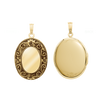 Antique Finish Embossed Oval Locket in 14K Gold Filled with Optional Engraving (38 x 23 mm - 57 x 38 mm)