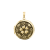 Antique Finish Embossed Round Locket in 14K Gold Filled with Optional Engraving (31 x 23 mm)