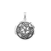 Antique Finish Embossed Round Locket in Sterling Silver with Optional Engraving (32 x 24 mm)