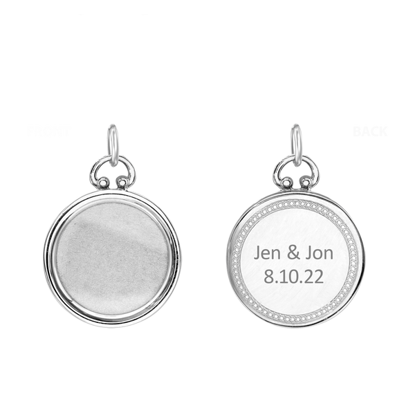 Round Half Locket in Sterling Silver with Optional Engraving (25 x 19 mm)