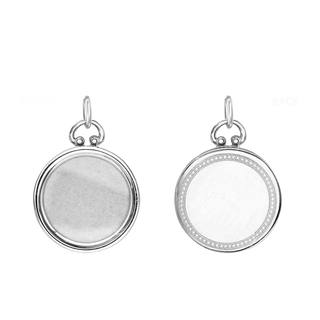 Round Half Locket in Sterling Silver with Optional Engraving (25 x 19 mm)