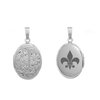 Embossed Oval Locket in Sterling Silver with Optional Engraving (30 x 17 mm)