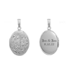 Embossed Oval Locket in Sterling Silver with Optional Engraving (30 x 17 mm)