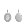 Hand Engraved Design Oval Locket in Sterling Silver with Optional Engraving (23 x 14 mm - 30 x 17 mm)