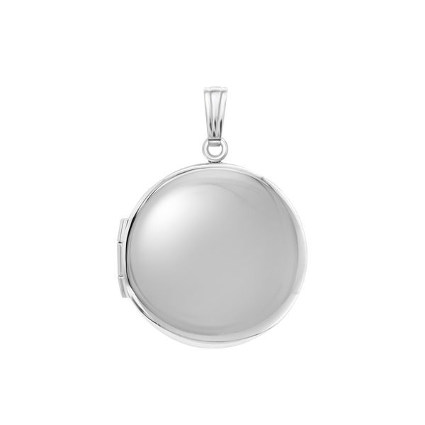 Plain Round Locket in Sterling Silver with Optional Engraving (20 x 14 mm - 42 x 32 mm)