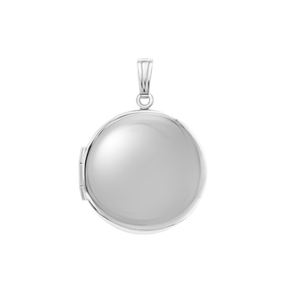 Plain Round Locket in Sterling Silver with Optional Engraving (20 x 14 mm - 42 x 32 mm)