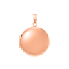 Plain Round Locket in Sterling Silver 18K Pink Gold Finish with Optional Engraving (14 mm - 32 mm)