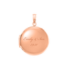 Plain Round Locket in Sterling Silver 18K Pink Gold Finish with Optional Engraving (14 mm - 32 mm)