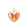 Plain Heart Locket in Sterling Silver 18K Pink Gold Finish with Optional Engraving (22 x 15 mm - 34 x 26 mm)