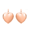 Plain Heart Locket in Sterling Silver 18K Pink Gold Finish with Optional Engraving (22 x 15 mm - 34 x 26 mm)