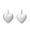 Plain Heart Locket in Sterling Silver with Optional Engraving (22 x 15 mm - 34 x 26 mm)