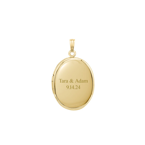 Plain Oval Locket in 14K Gold Filled with Optional Engraving (23 x 14 mm - 45 x 30 mm)