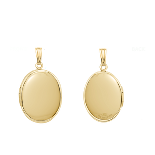 Plain Oval Locket in 14K Gold Filled with Optional Engraving (23 x 14 mm - 45 x 30 mm)