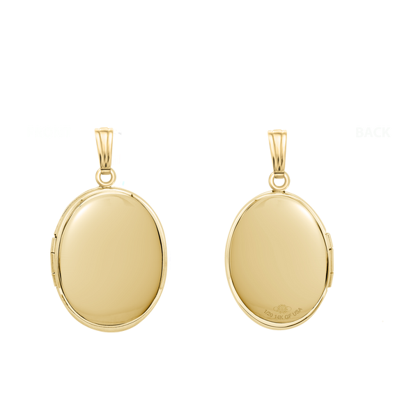 Plain Oval Locket in 14K Gold Filled with Optional Engraving (23 x 14 mm - 45 x 30 mm)