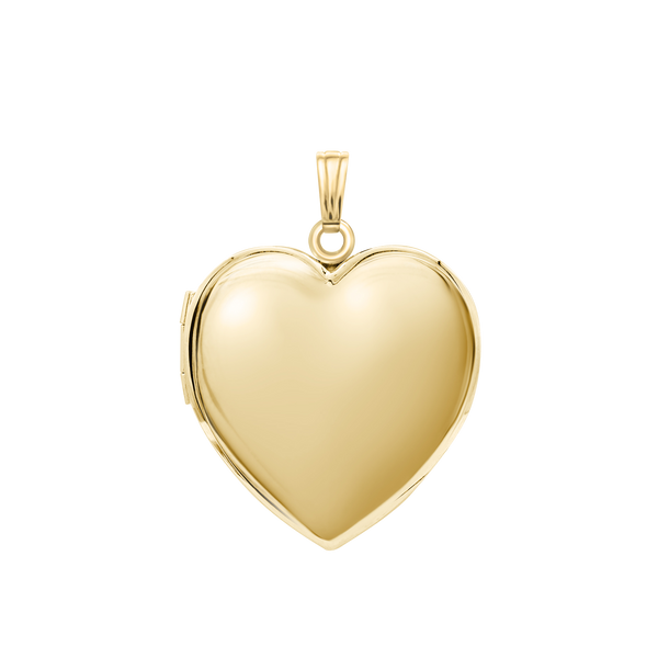 Plain Heart Locket in 14K Gold with Optional Engraving (13 mm - 26 mm)