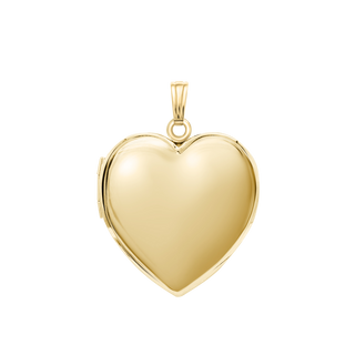Plain Heart Locket in 14K Gold with Optional Engraving (13 mm - 26 mm)